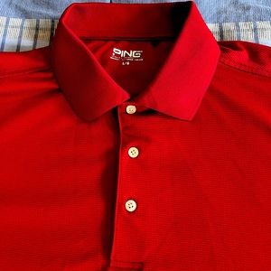 Ping Golf Shirt, Large, Red, SensorCool